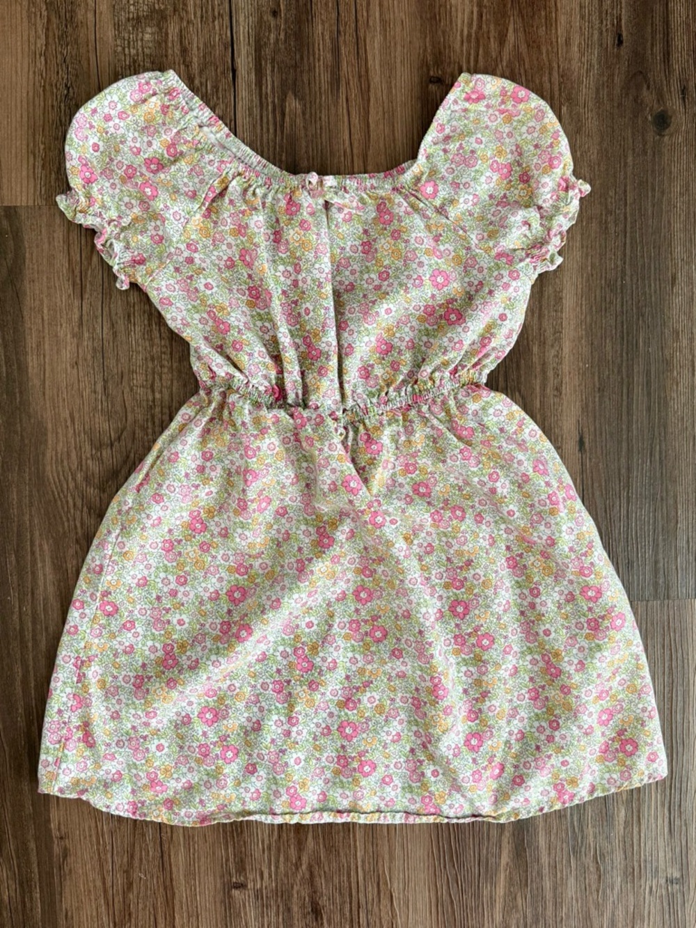 Girls Floral Pink and Green Summer Dress